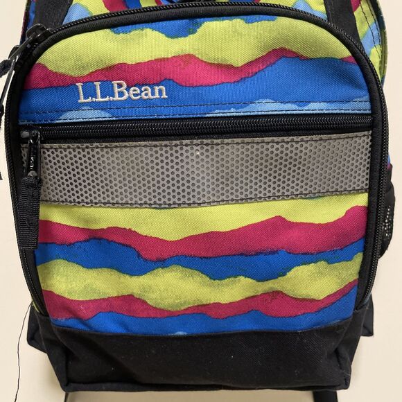LL Bean Kids Junior Book Bag Backpack Multicolor School Reflective strip - Picture 2 of 11